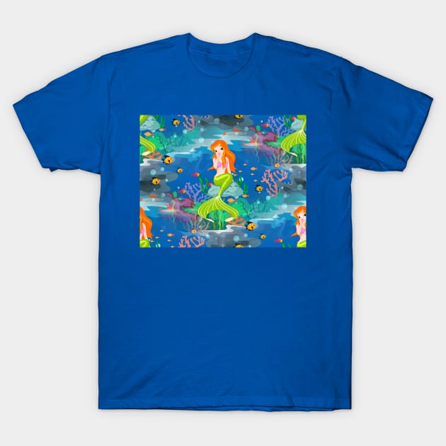 redhead mermaid T-Shirt by gossiprag